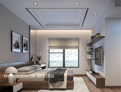 Thiết kế phòng ngủ chung cư Mandarin Garden 2 với đệm bông ép