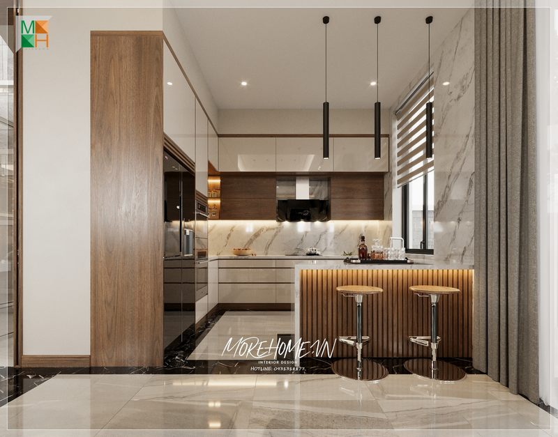 Đá ốp tường bếp sở hữu đường vân mây độc đáo góp phần mang đến sự sang trọng và ấn tượng cho căn bếp của mỗi gia đình.